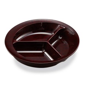 画像1: 三ッ仕切皿（自助食器）小豆梨地 (1)