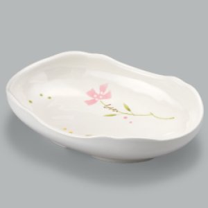 画像2: 楕円皿(メラミン製）しおり※すべり止め加工付き (2)
