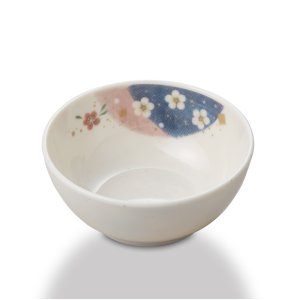 画像1: 小鉢(メラミン製) 布目花紋 (1)